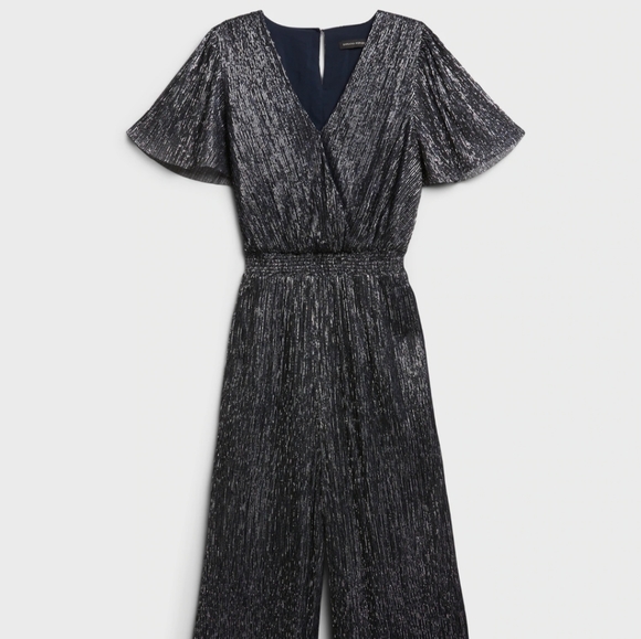 Gorgeous Gunmetal Gray Metallic Jumpsuit - Picture 4 of 8
